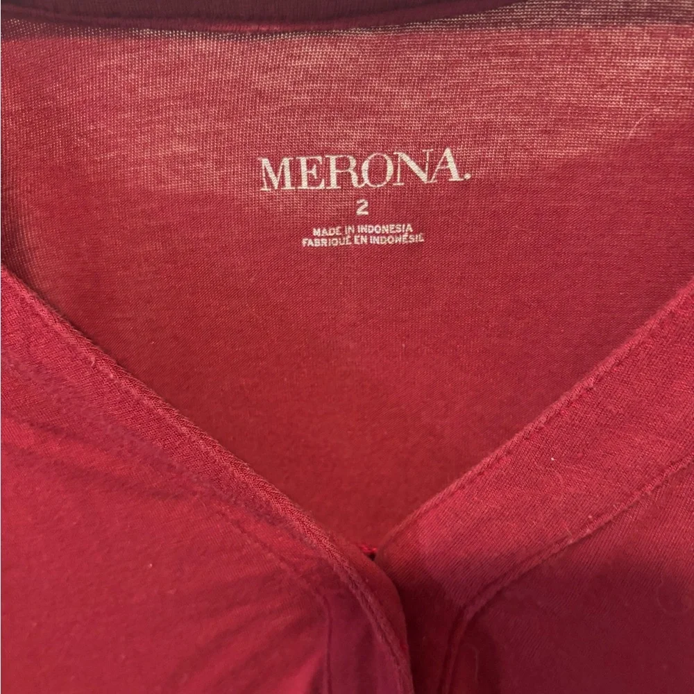 MERONA Burgundy Women's Tunic Top - Picture 5 of 7